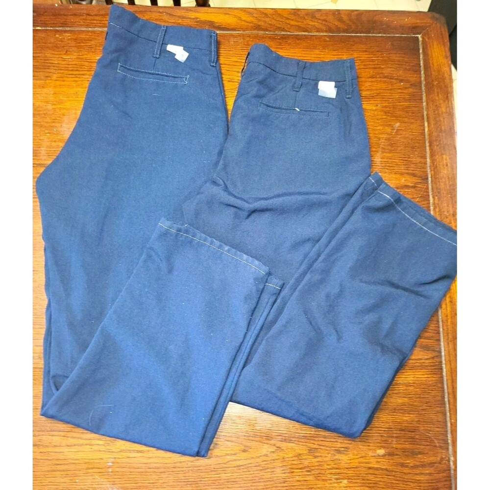Lot of 2 UniFirst Armorex FR Nomex Flame Resistant Work Pants Navy 34x33